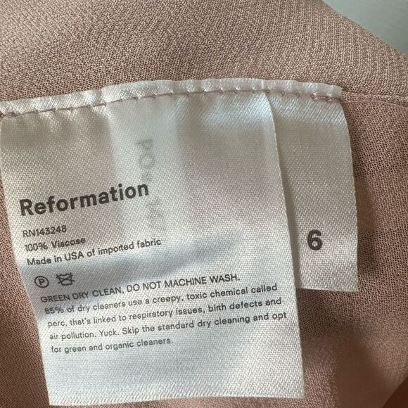 NWT** Reformation Abelia Dress- Gwenyth Maxi Size 6 Pink - Picture 14 of 15